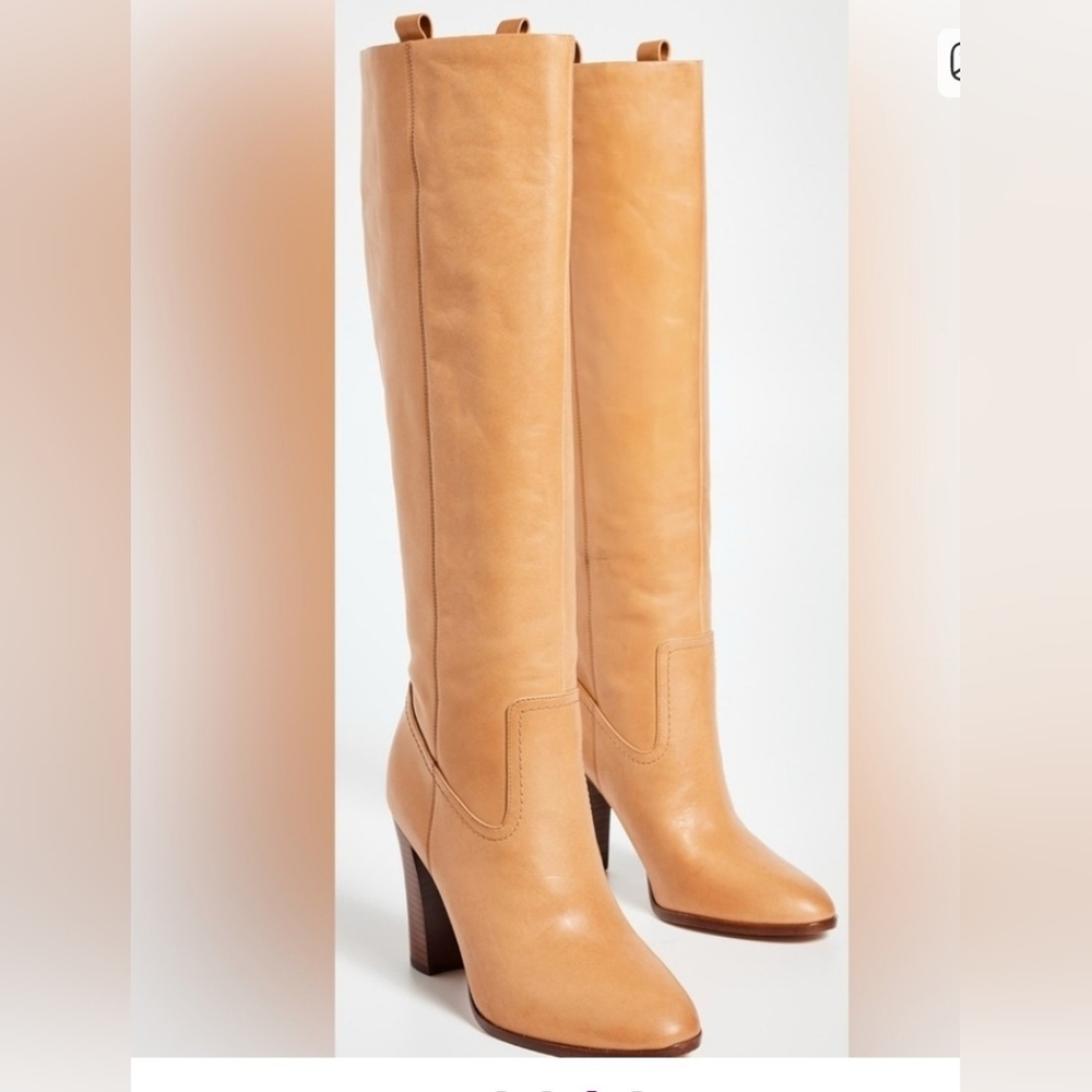 Veronica Beard Vesper Leather Knee-High Boot.